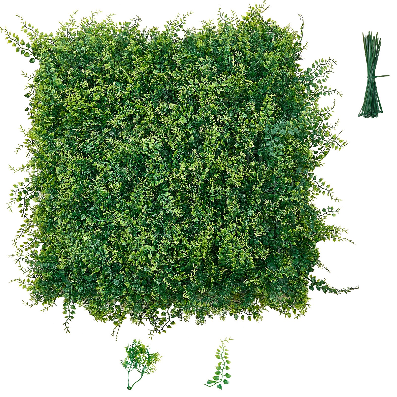 VEVOR Artificial Plant Wall 12PCS 20 x 20 in Fake Boxwood Panels Greenery Patio