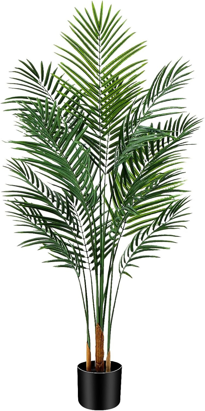 4Ft Artificial Palm Tree Indoor, Large Fake Tropical Areca Palm with 13 Trunks,