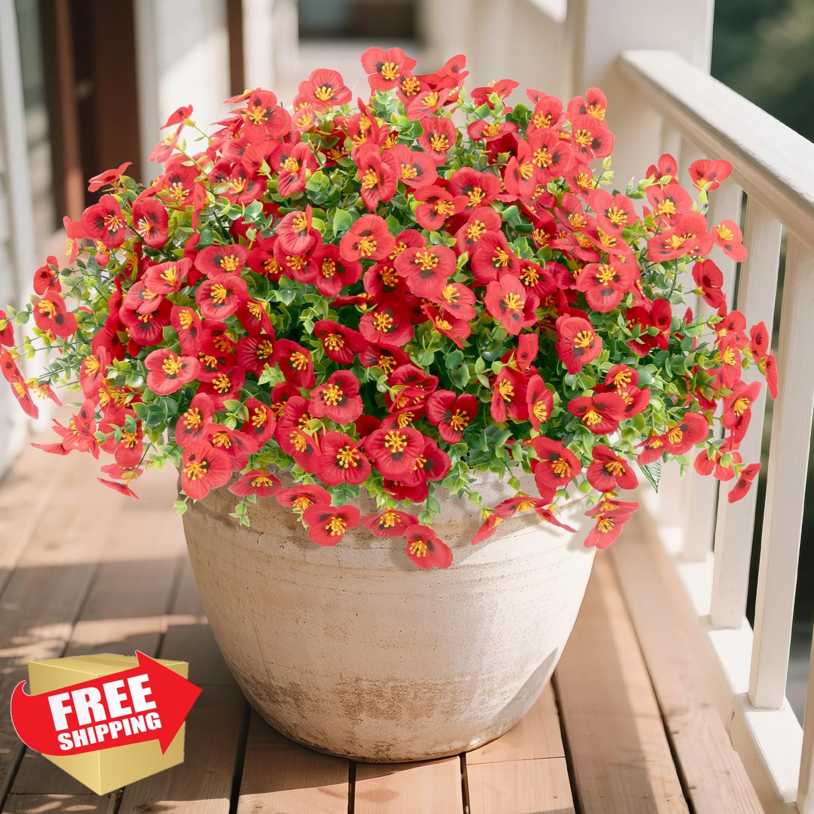 U’Artlines Red 16 Bundles Artificial Flowers