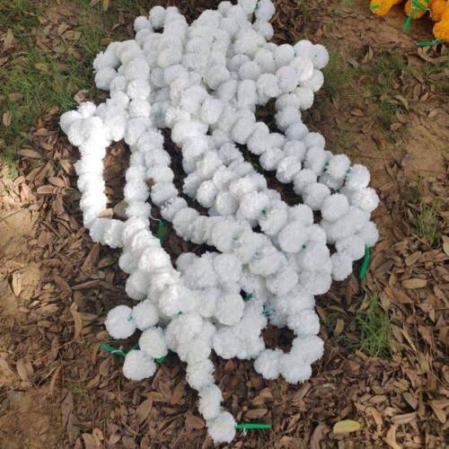 50 pcs Artificial Marigold Flower Garlands Weeding Indien Decoration white flow