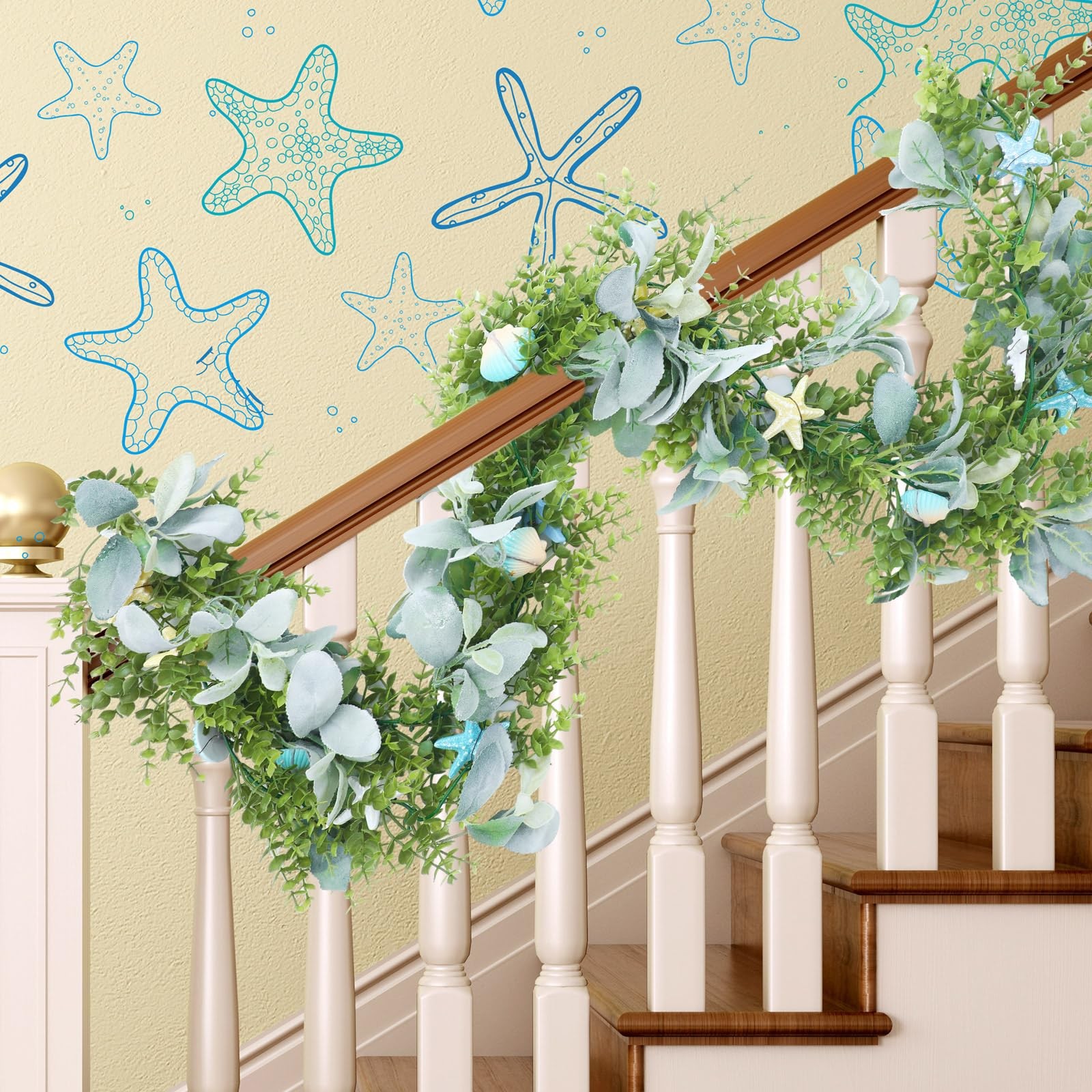 6 ft Coastal Decor Shell Garland Ocean Beach Mantel Swag Beach Decor Starfish…