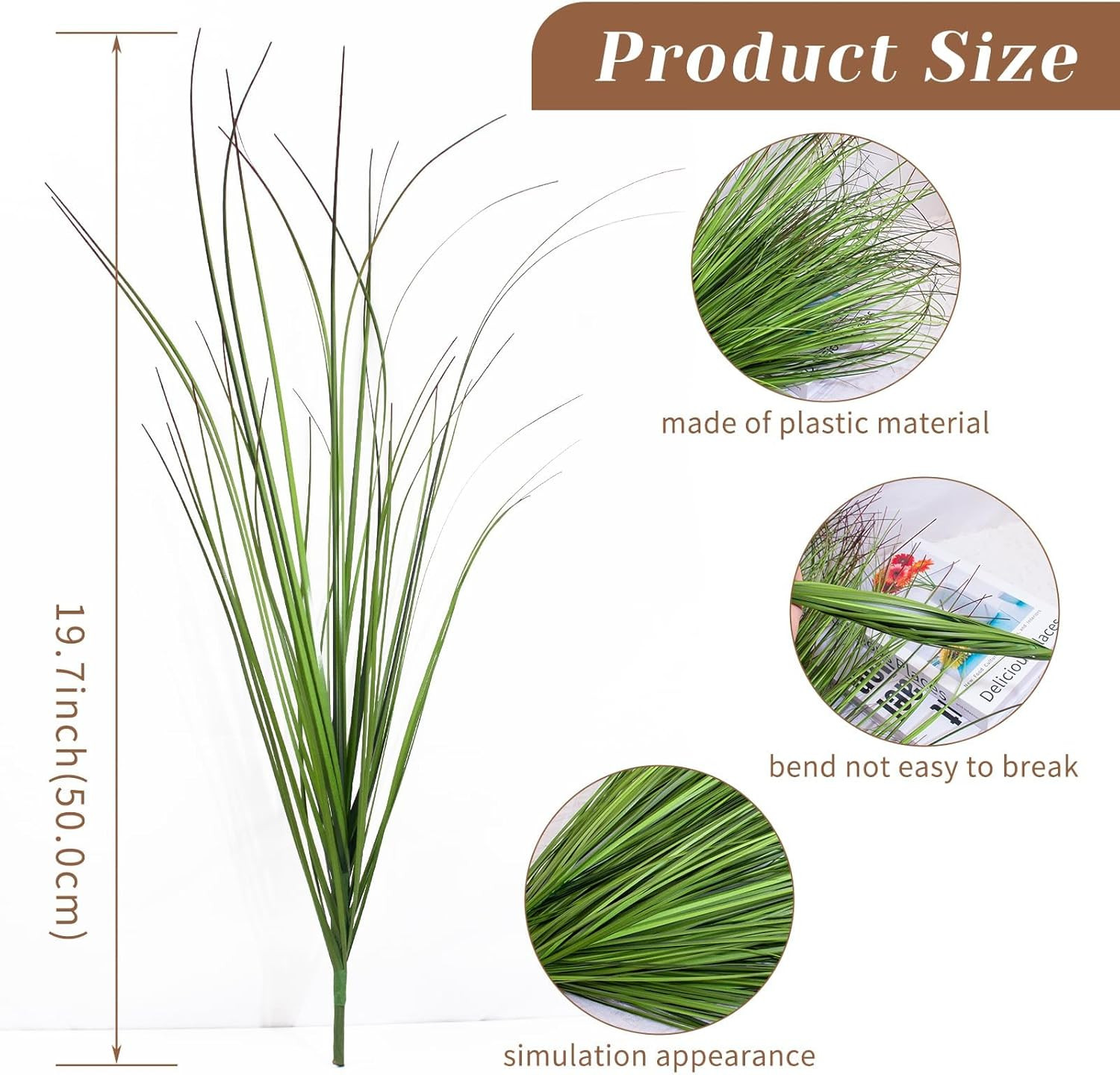 10 Bundles Fake Grass Plants Artificial Plants Outdoor Faux Plants Tall Shrub…