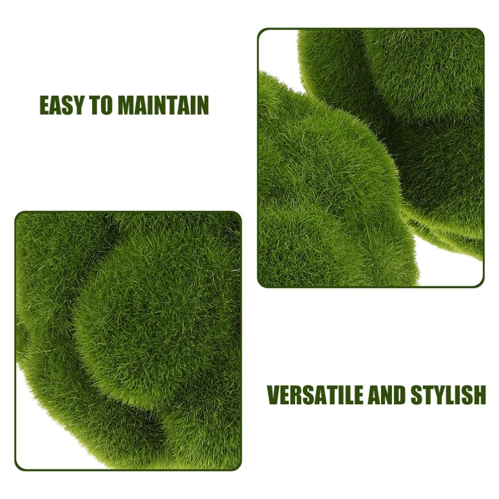 Artificial Topiary Balls 3 Sizes Set 2.3In 4.7In 5.9In Faux Green Moss Orbs D…