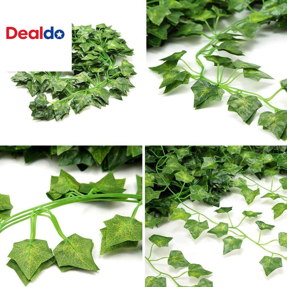 12 Pack Fake Vines for Room Decor Artificial Ivy Garland with Clip Green Flowers
