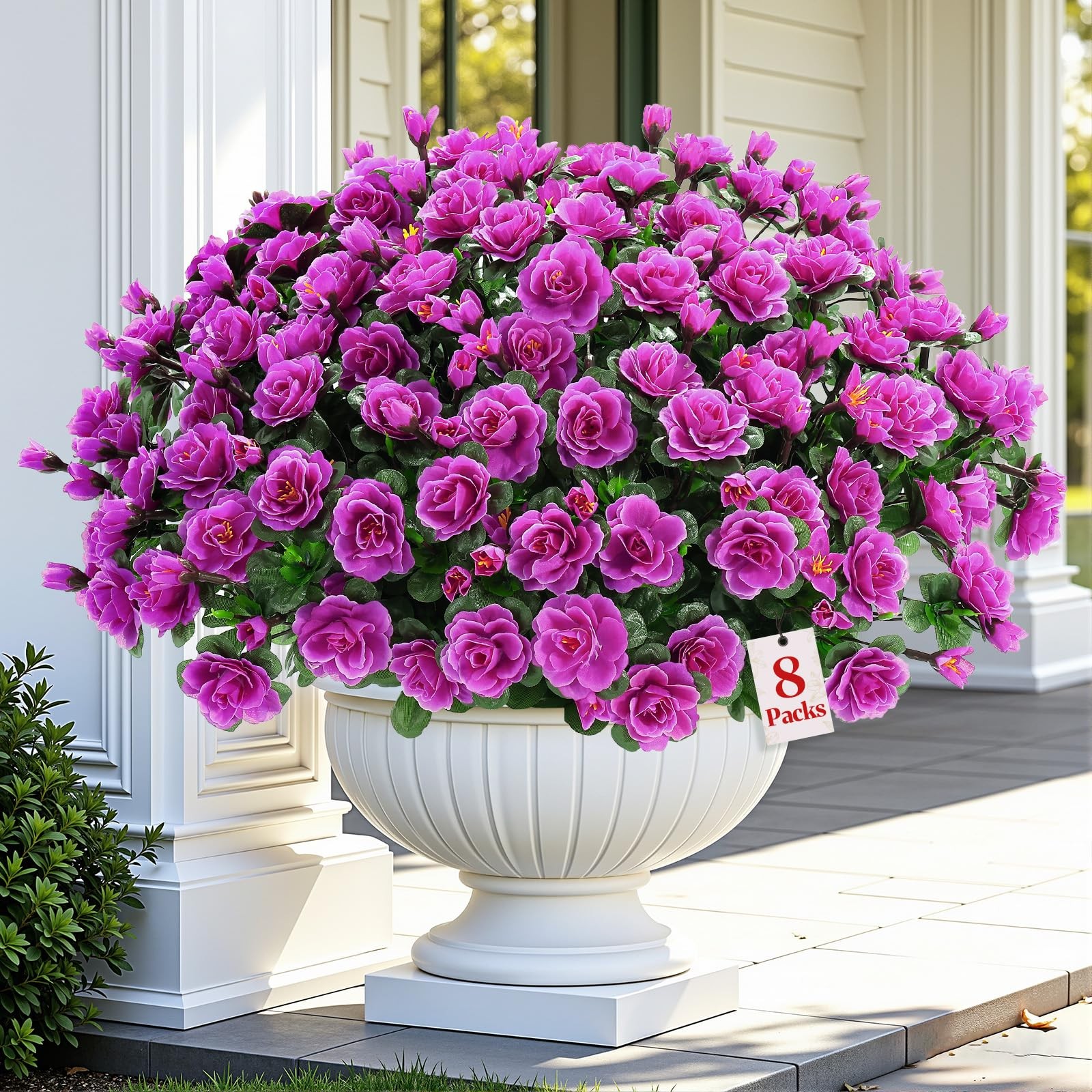8 Large Bundles Artificial Flowers for Outdoors Spring Decoration, UV Resista…