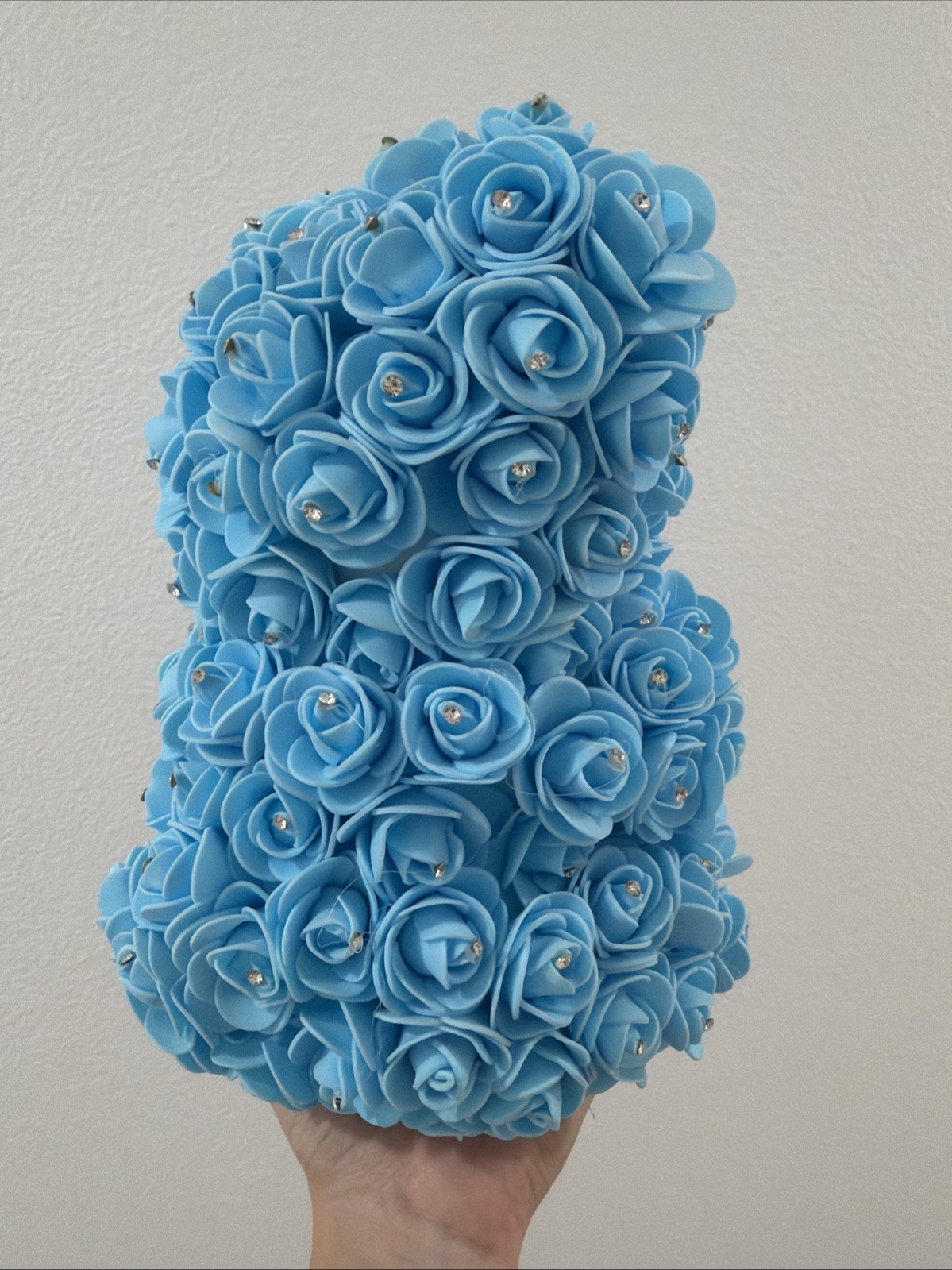 25cm Artificial Teddy Rose Flower Bear with Box Romantic Valentines Day Gift