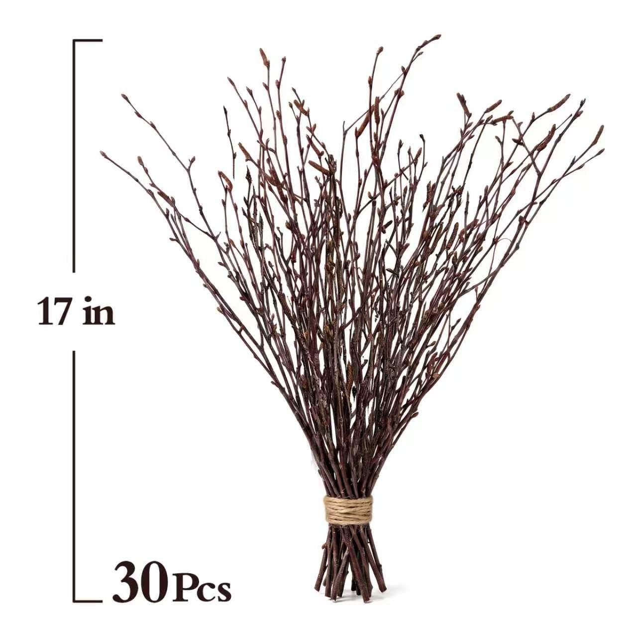 Natural Birch Branches, 30 Pcs Dried Twigs and Branches for Vases, 17″ Tall R…