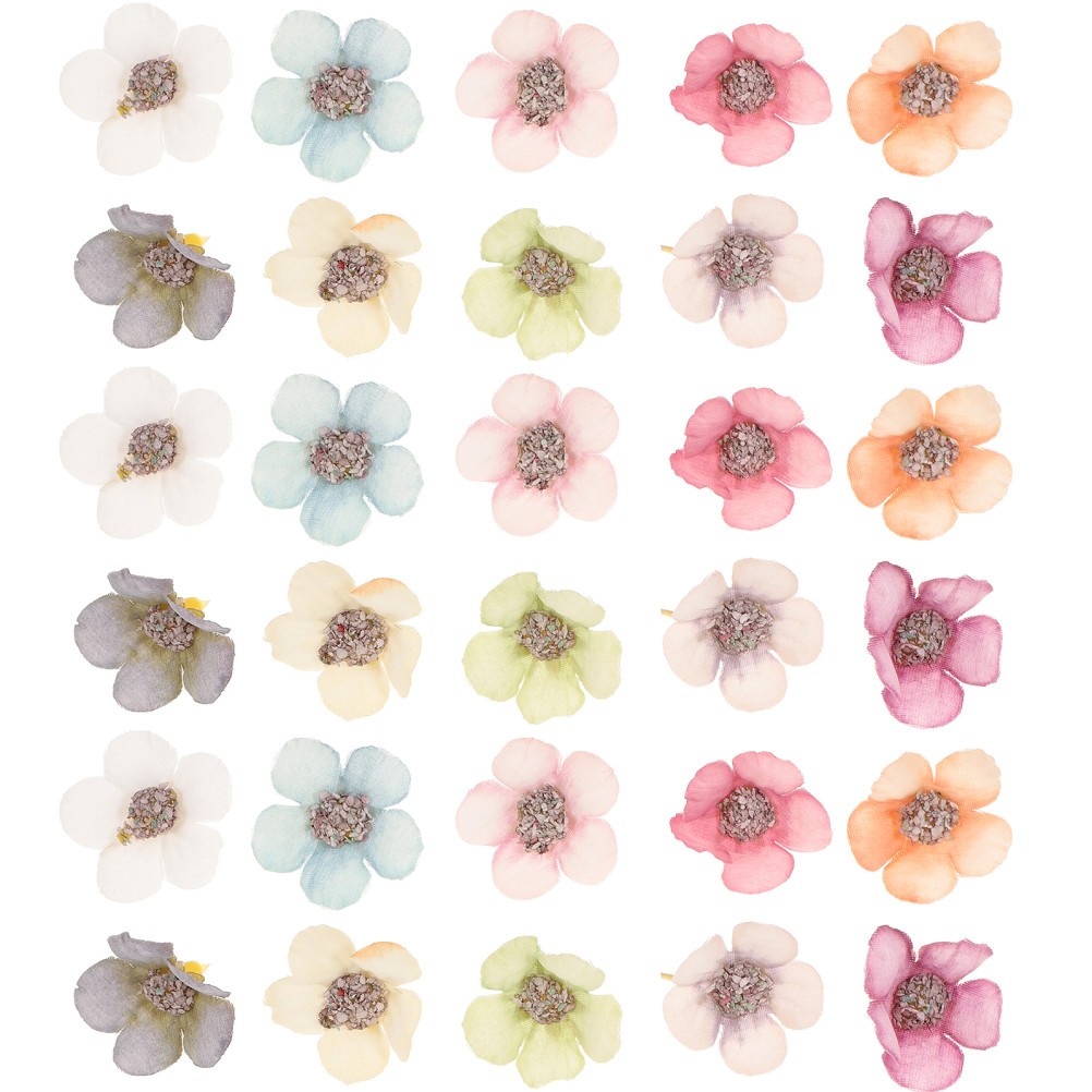 100 Pcs Mini Colored Daisy Fake Flower Flowers Heads For Crafts Baby Artificial
