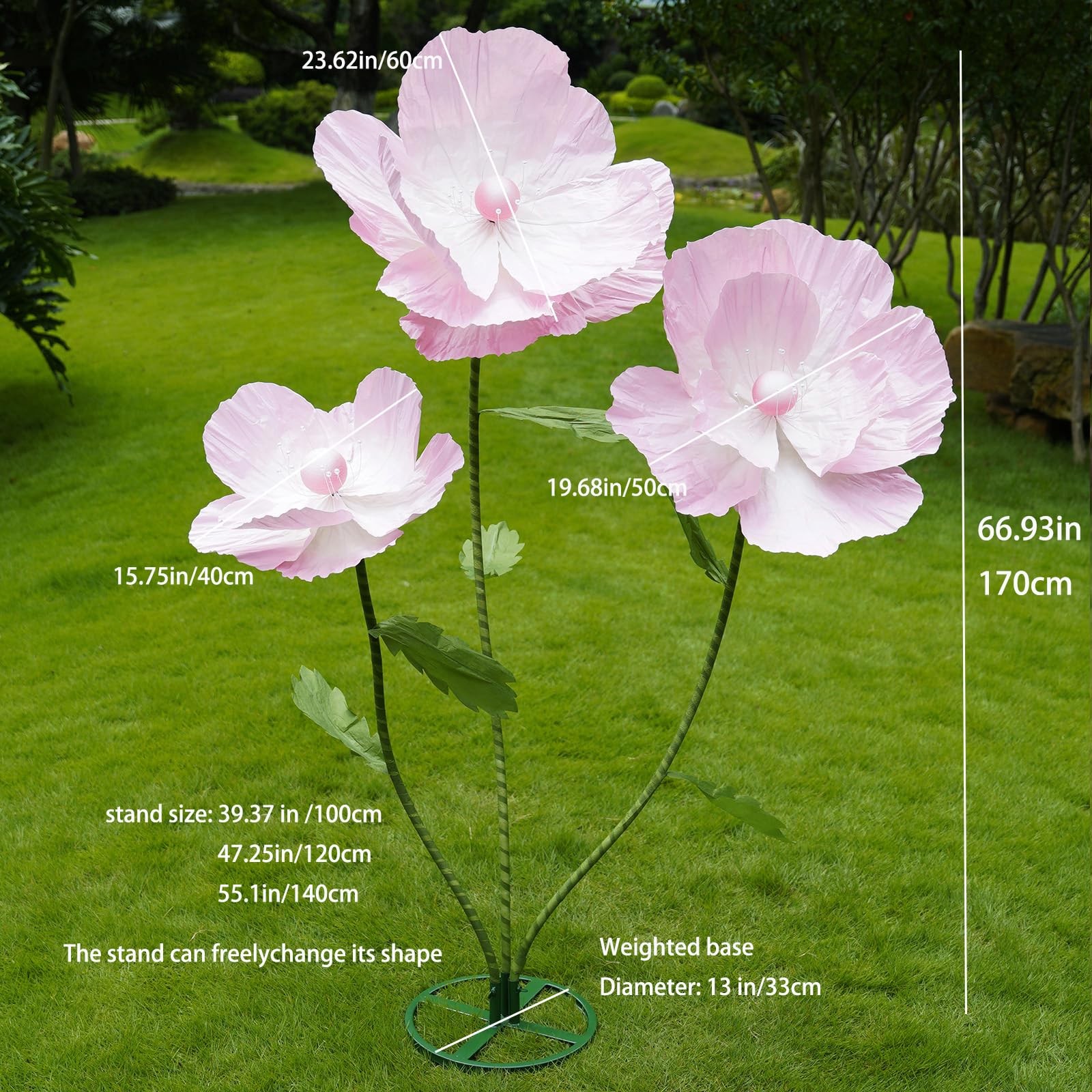 Giant Paper Flower Decor with Stand,Oversized Artificial Flower Decor,Floor S…