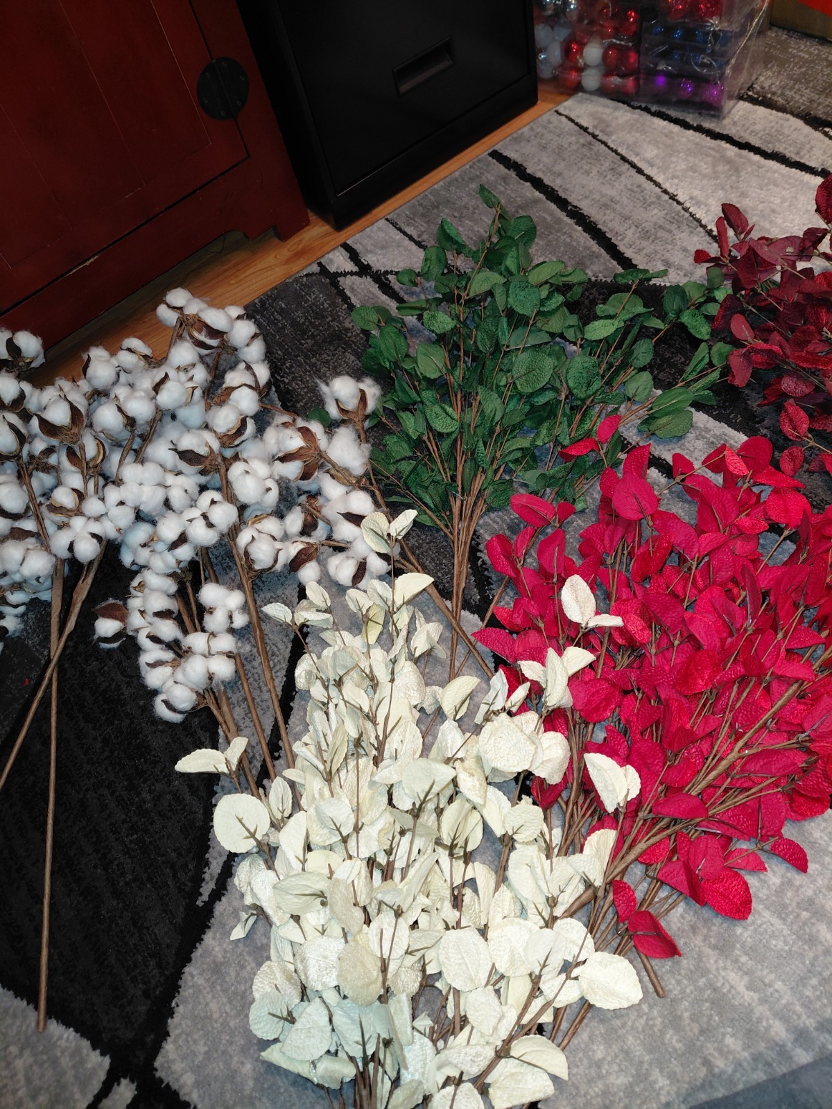 Huge Bundle Of Brand New Beautiful Mixed Faux Roses, Eucalyptus Etc Over 50 Pcs!