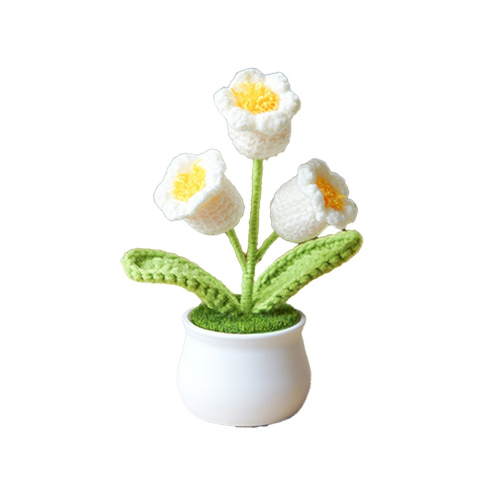 Handcrafted Wool Lily of the Valley Pot for Longlasting Home Decoration