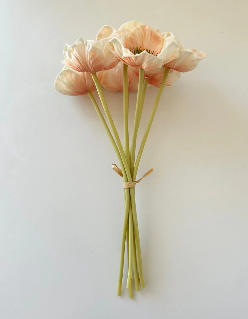 Real Touch Artificial Poppy Flower Bunch (24Stems)