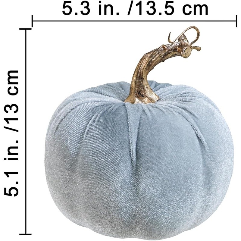Decorative Faux Velvet Pumpkins Fall Home Decor Wedding Centerpieces 4pcs New