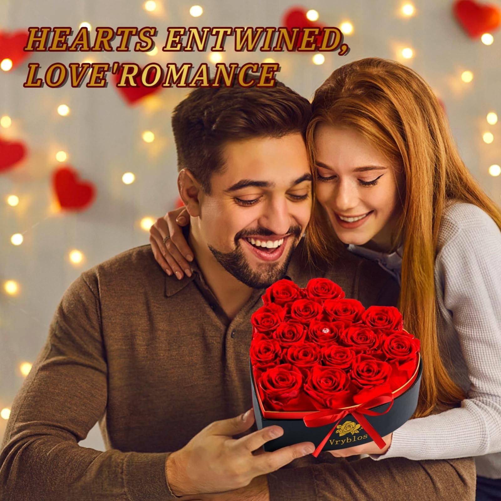 Heart-Shaped Box of 16 Preserved Red Roses – Real Immortal Flowers for Gifts, Ho