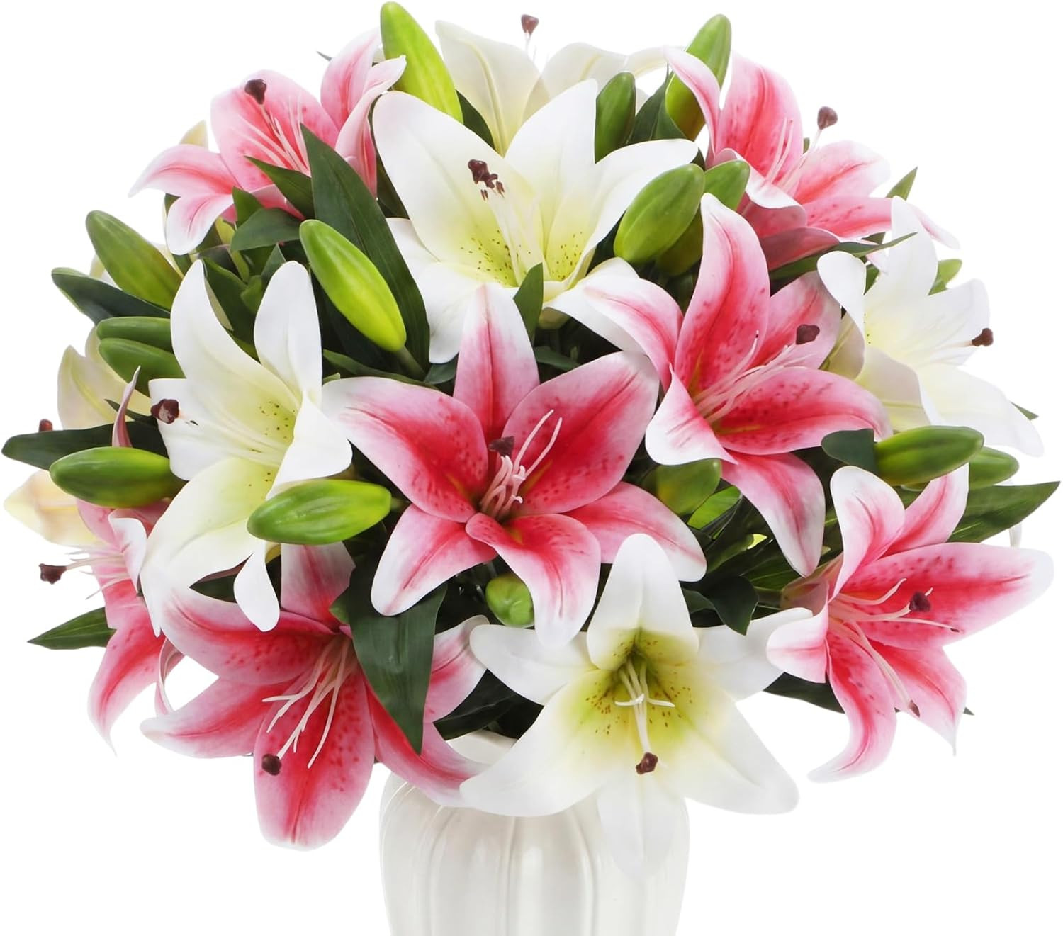 16 Pcs Faux Tiger Lily Flowers for Home Decor & Wedding Arrangements