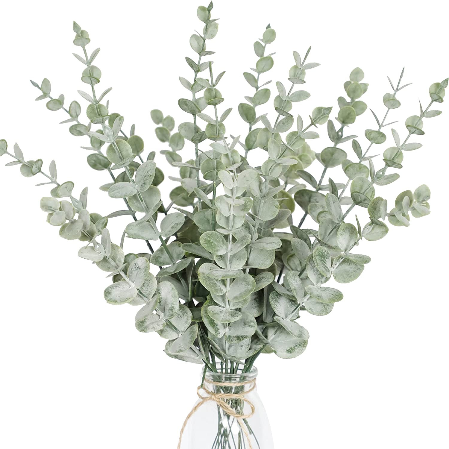 18pcs Eucalyptus Stems Artificial Leaves for Home, Office, Wedding Decor