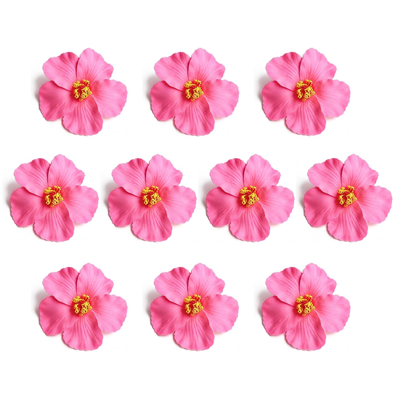 10PCS Hawaiian Faux Flowers Hibiscus Flowers Decor Artificial Hibiscus Flower…