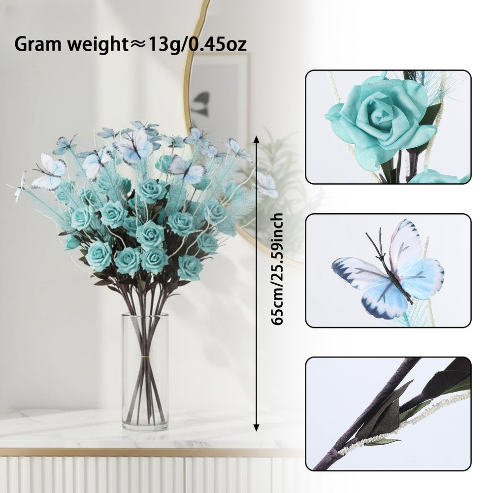 Artificial Reed Flower Bouquet for Wedding Home Office Decor White Pink Yellow