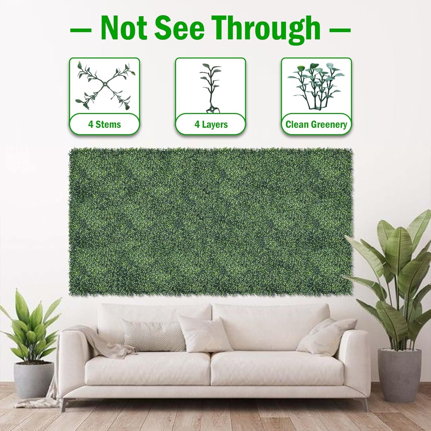 10×10 Inch 12-Piece Grass Wall Panels Artificial Boxwood Greenery Hedge Backdrop