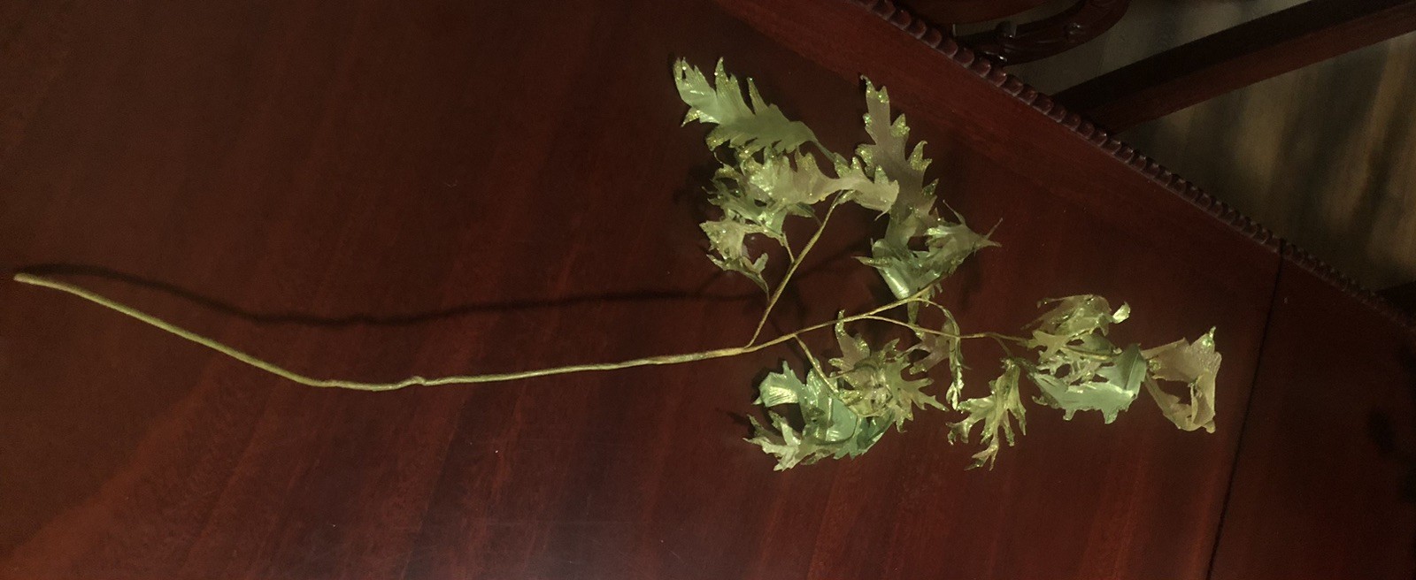 UNIQUE LIME AQUA IRIDESCENT SEAWEED WIRED SPRAY STEM VASE DECORATION