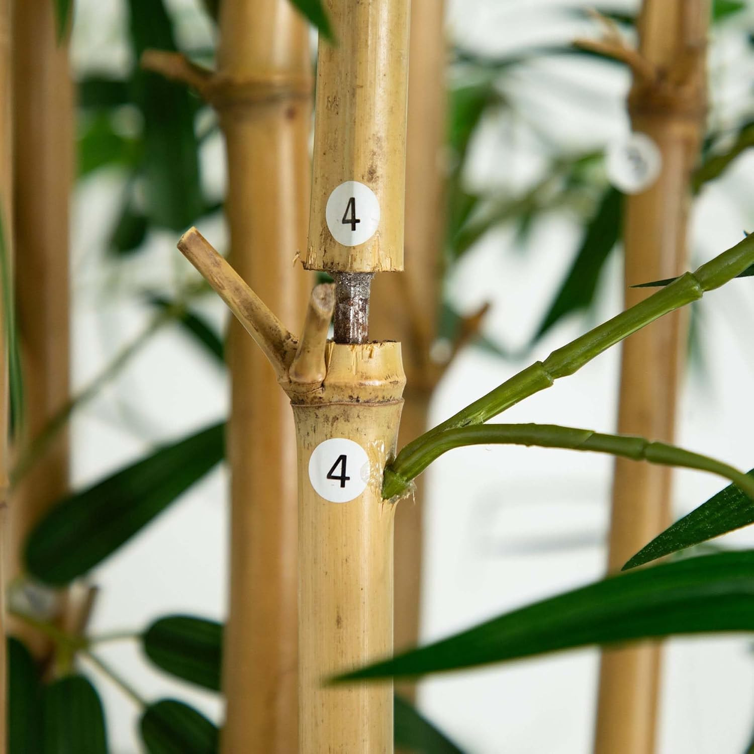 12Ft Artificial Bamboo Tree with Natural Bamboo Trunks for Home Decor