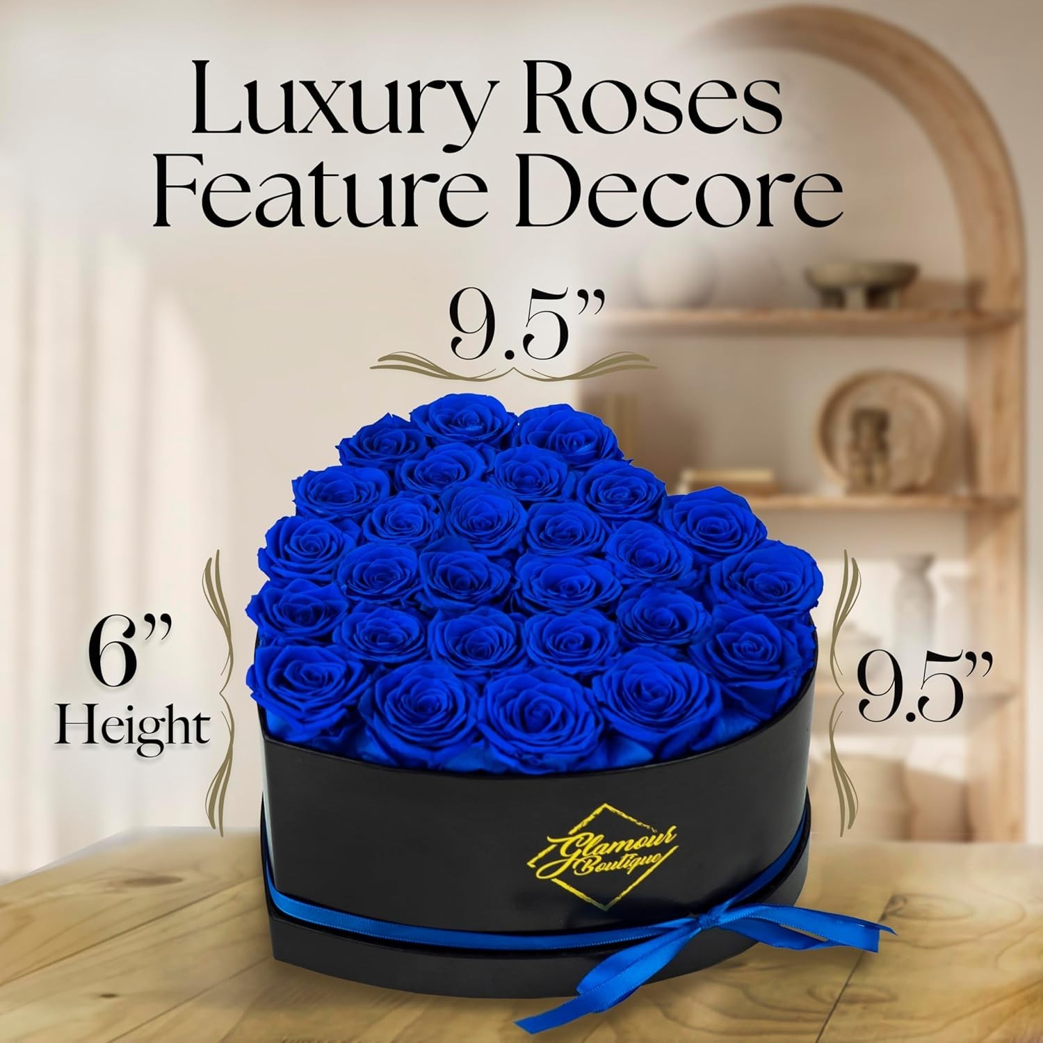 Hassle-Free 27 Blue Eternal Roses in Heart-Shaped Box – Timeless Elegance