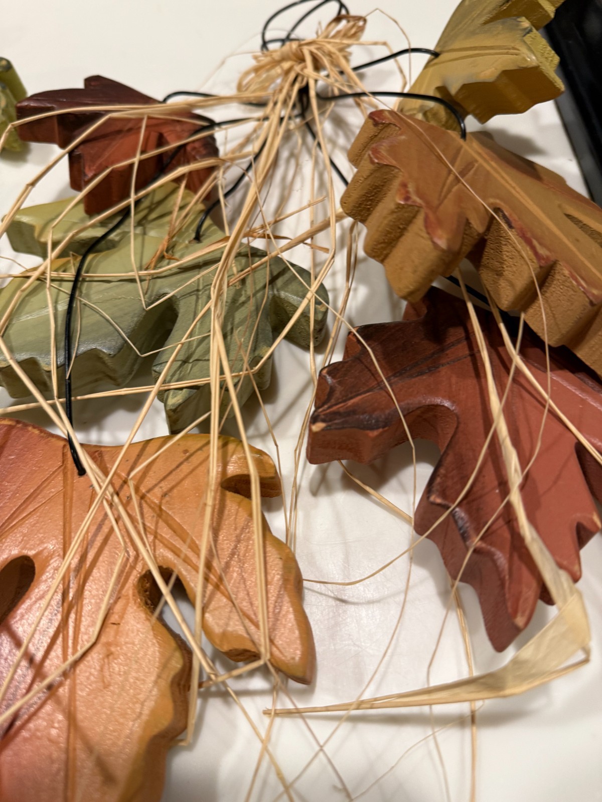 WALL HANGING Artificial Faux MAPLE Leaves on Twisted WIRE 2 SETS