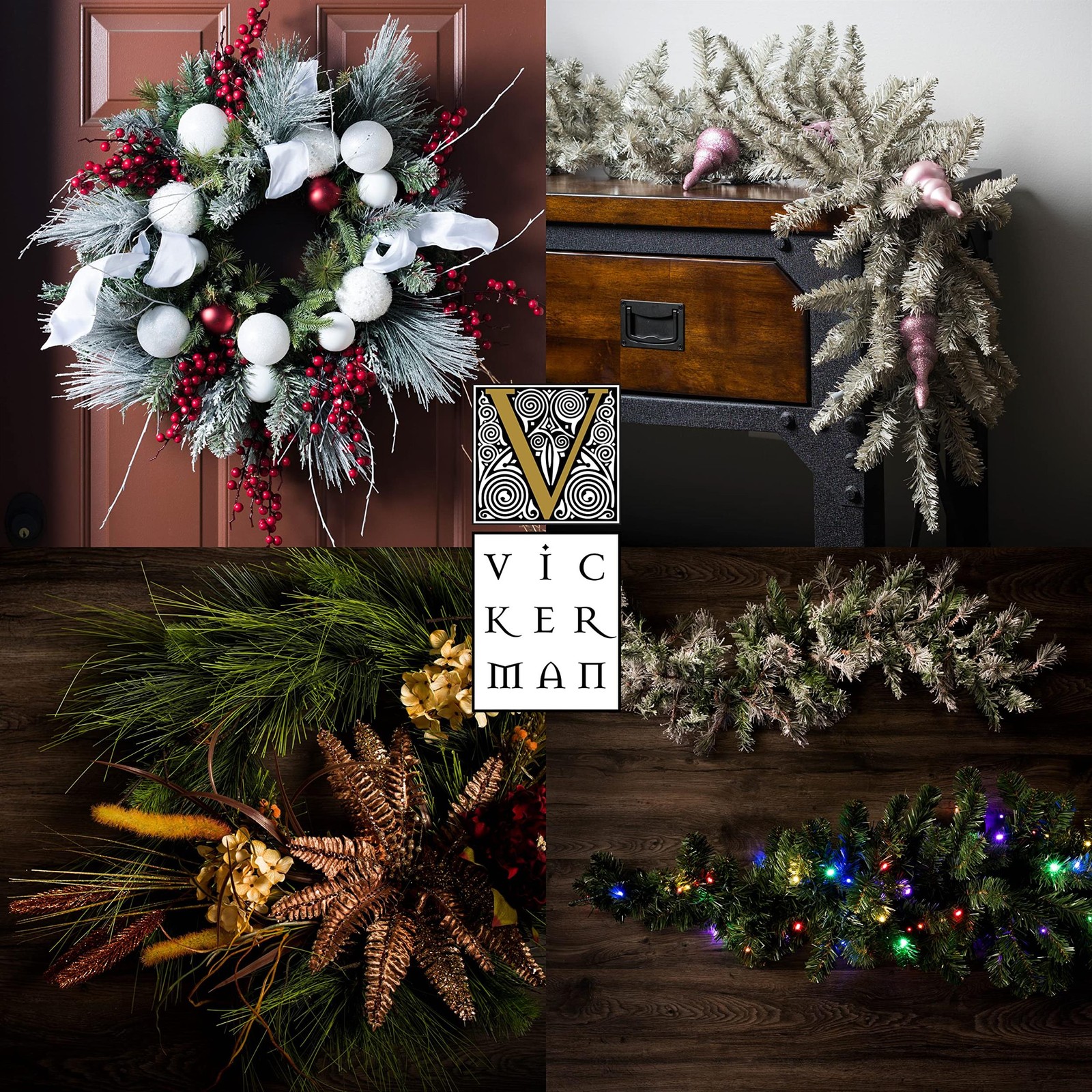 Pemberley Row PVC White/Green Artificial Christmas Wreath 36″ Unassembled