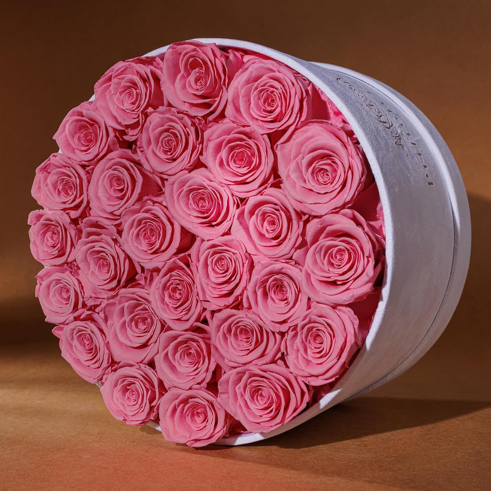 Preserved Roses Gift Box 27 Flowers in Suede Box Long-Lasting Mother’s Day Pink