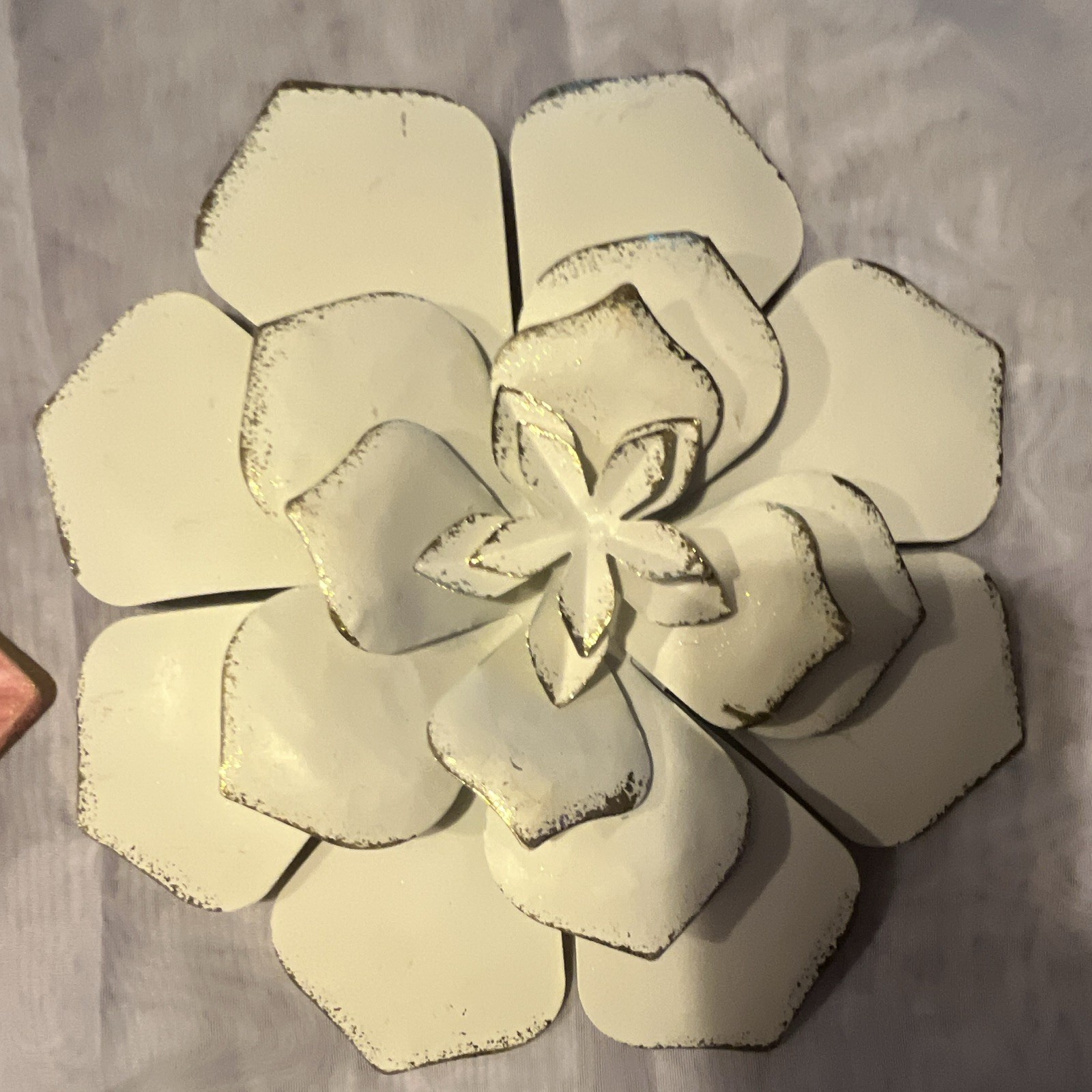 Set of 5 Metal Floral Flower Wall Art Decor, Multicolor, 10 in
