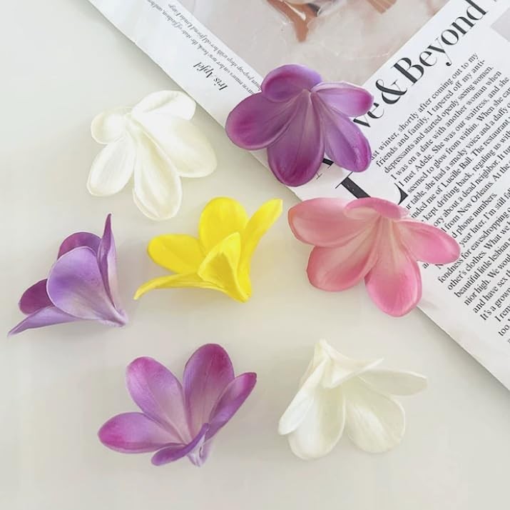 10 pc White Artificial Plumeria Flowers with Stems,13inch Real Touch Lifelike…