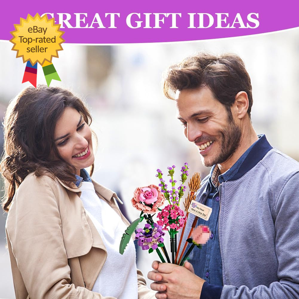 Mini Bricks Flower Bouquet Building Sets Artificial Flowers Decoration Home