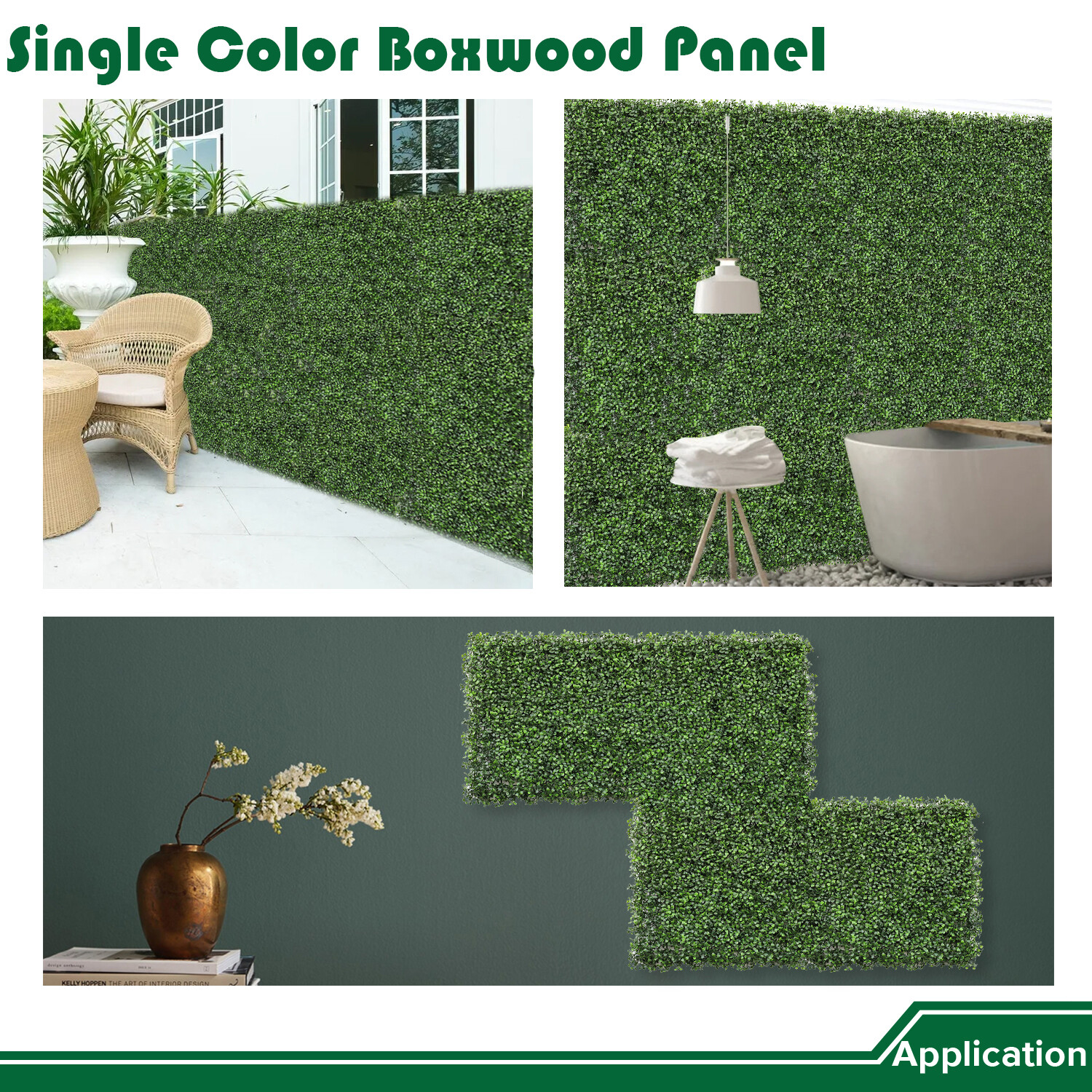 20″ Artificial Faux Boxwood Leaf Ivy Mats Greenery Home Festival Wall Decor