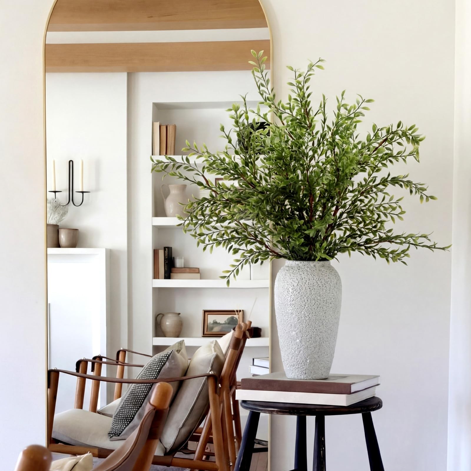 43″ Artificial Eucalyptus Branches for Summer Home Decor, Tall Faux Greenery …