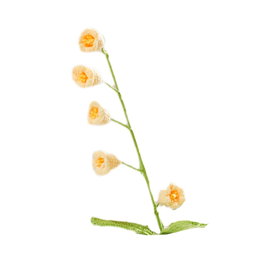 Contemporary home decor Handmade lily of the valley bouquet with wool crochet