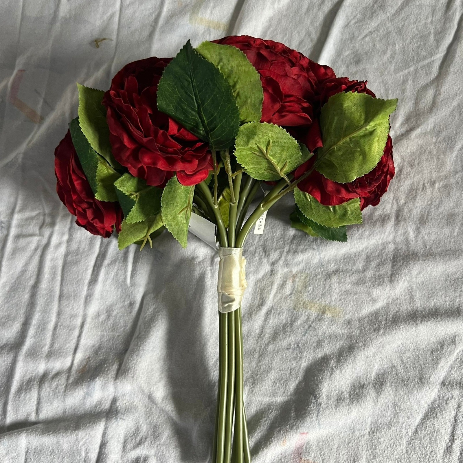 HomeGoods Faux Rose Bouquet Home Red Brand New Silk Floral Decor