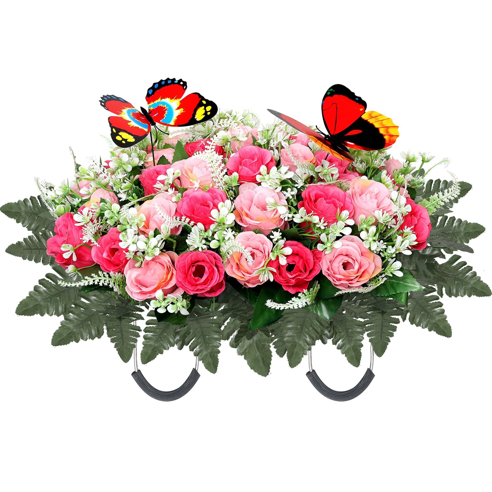Artificial Cemetery Flowers for Grave,Large Headstone Flower Saddle Realistic…