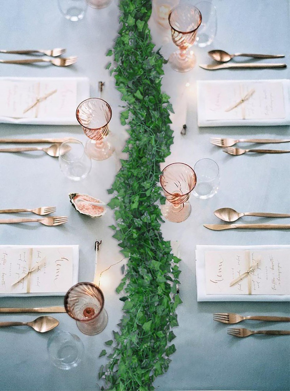 DearHouse 84 Feet 12 Strands Artificial Ivy Leaf Plants Vine 84 Feet, Green