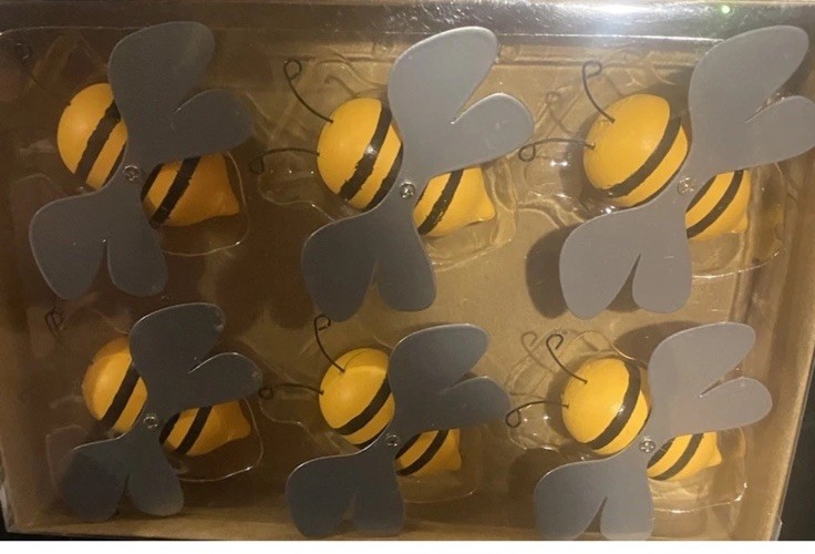 Cute Mini 1” Decorative Bees Pack Of 6 Novelties New