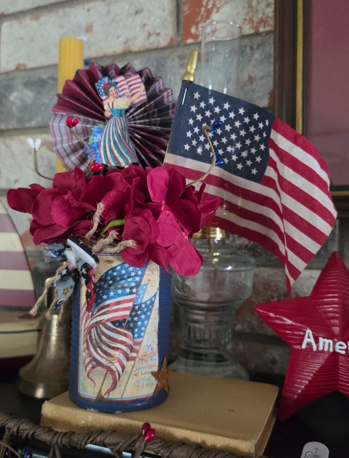 Americana Patriotic Centerpiece Modern Primitive 4th of July Folk Art Choose One