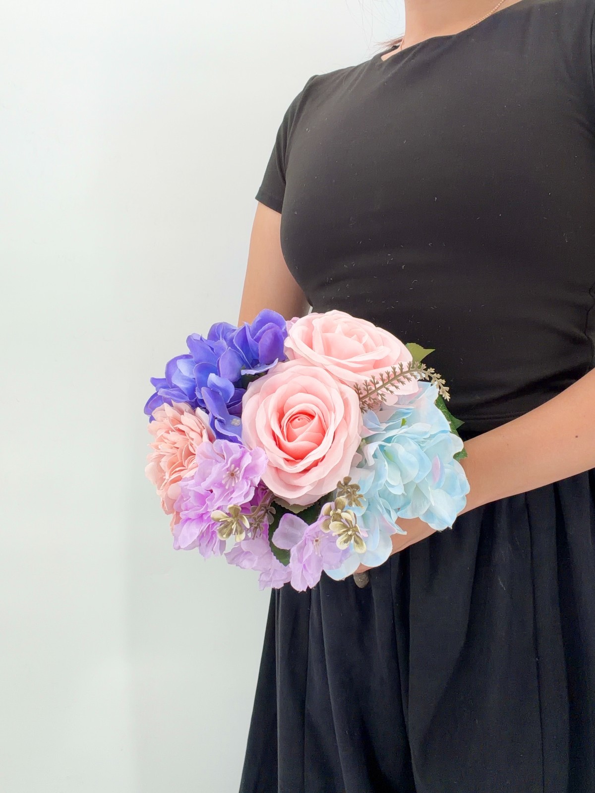 Pink Lavender Blue Bridal Bouquet, Pastel Wedding Flowers, Bouquet, Silk Flower