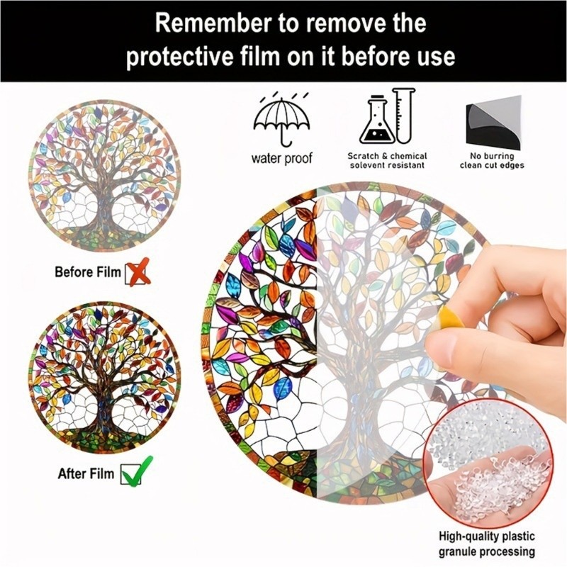 Colored Acrylic Tree Ornament For Living Room Bedroom Wall Decoration