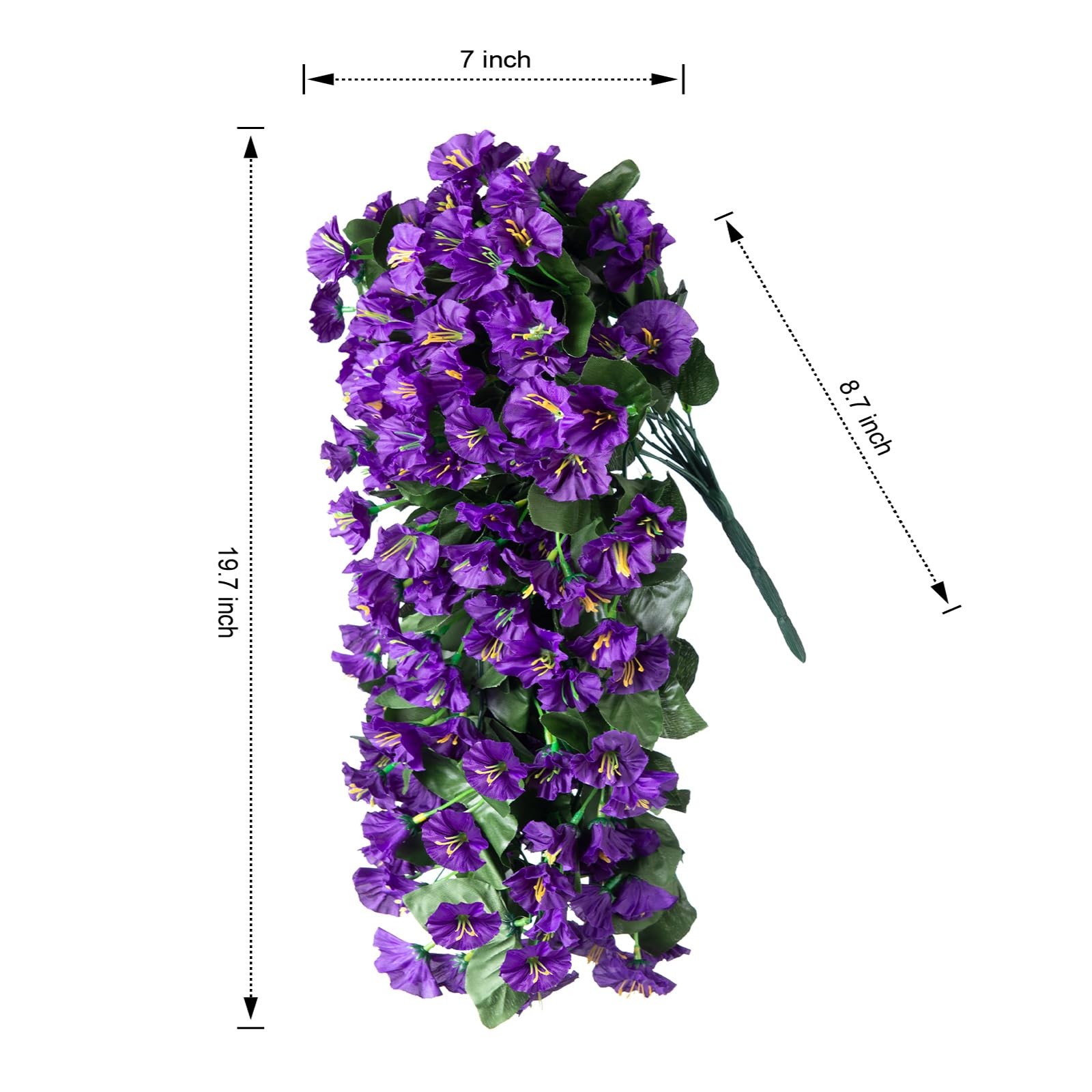 Fake Flowers for Outdoor Decoration, 2 Pcs Spring Silk Purple Morning Glory, …