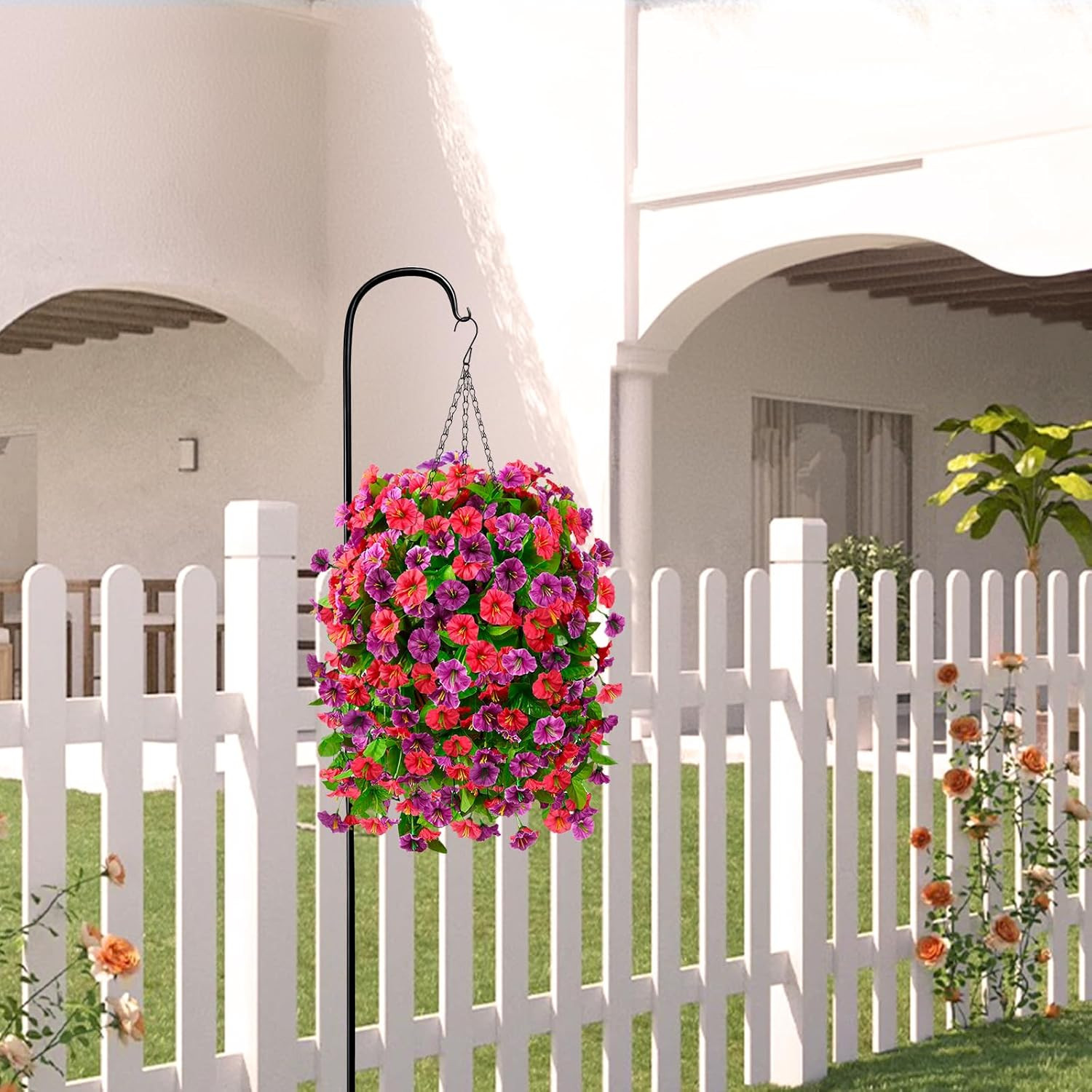 INQCMY Artificial Flowers for Outdoor Spring Summer Decoration Faux Silk Morning