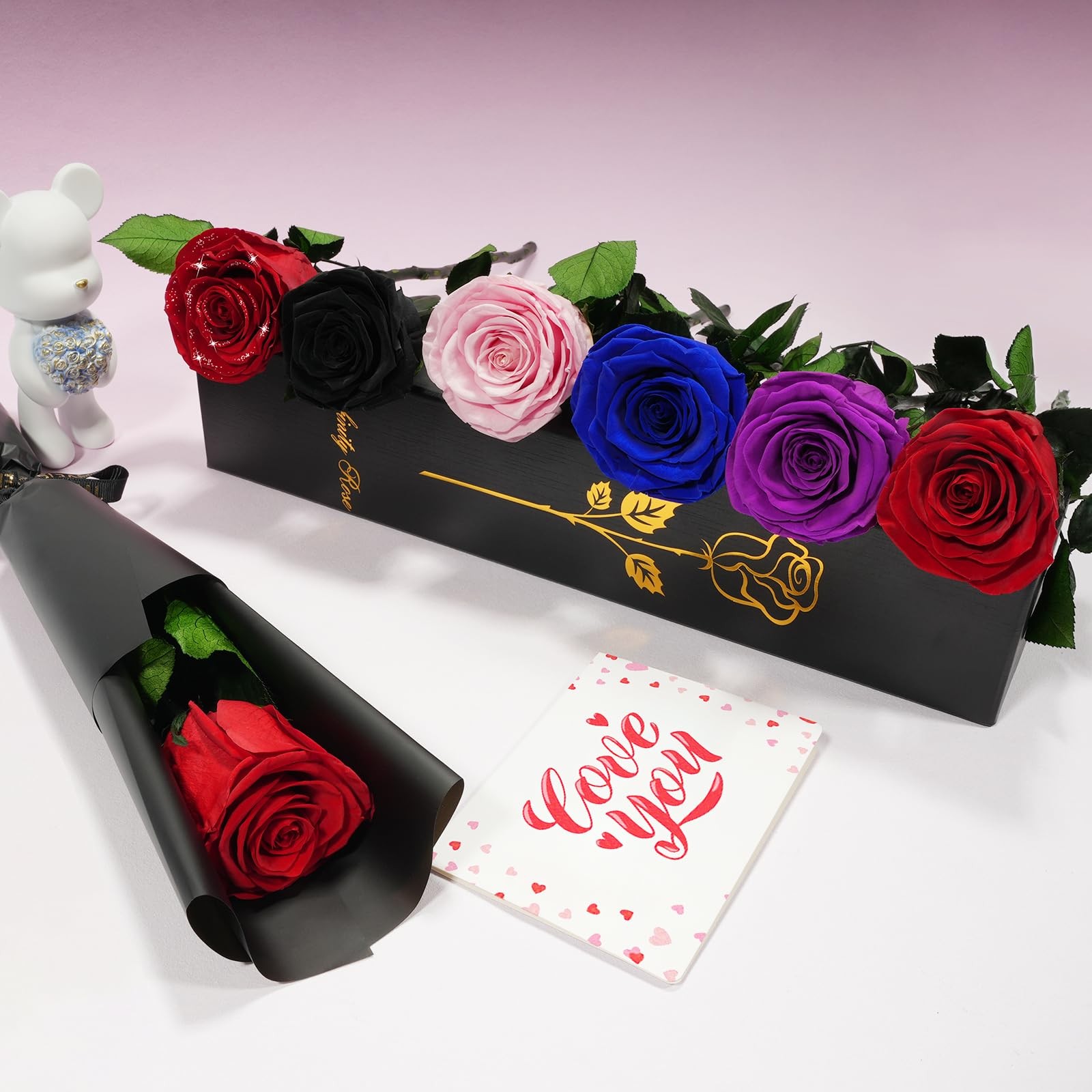 Preserved Real Rose Flower Mothers Day Birthday Anniversary Decor For Women