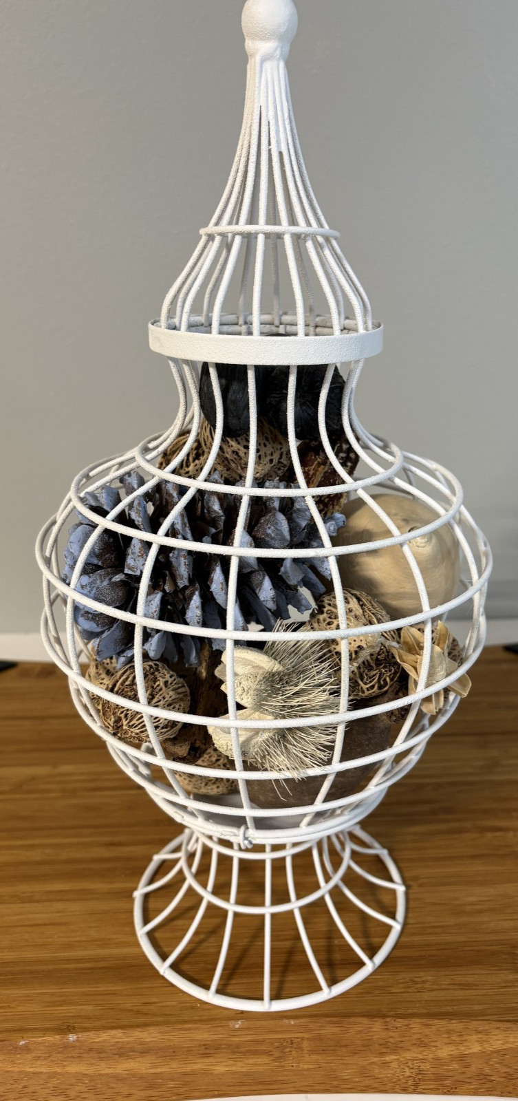 Farmhouse Cottagecore Wire Urn Centerpiece W/ Natural Botanical Fillers