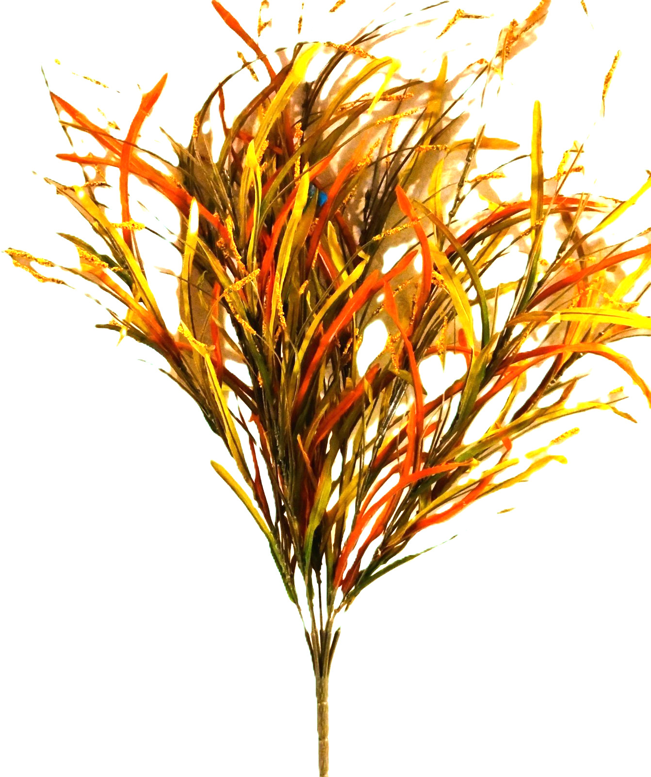 NWT Artificial Autumn Fall Bush of Flame Grass-Orange, Yellow & Green-31.50″T