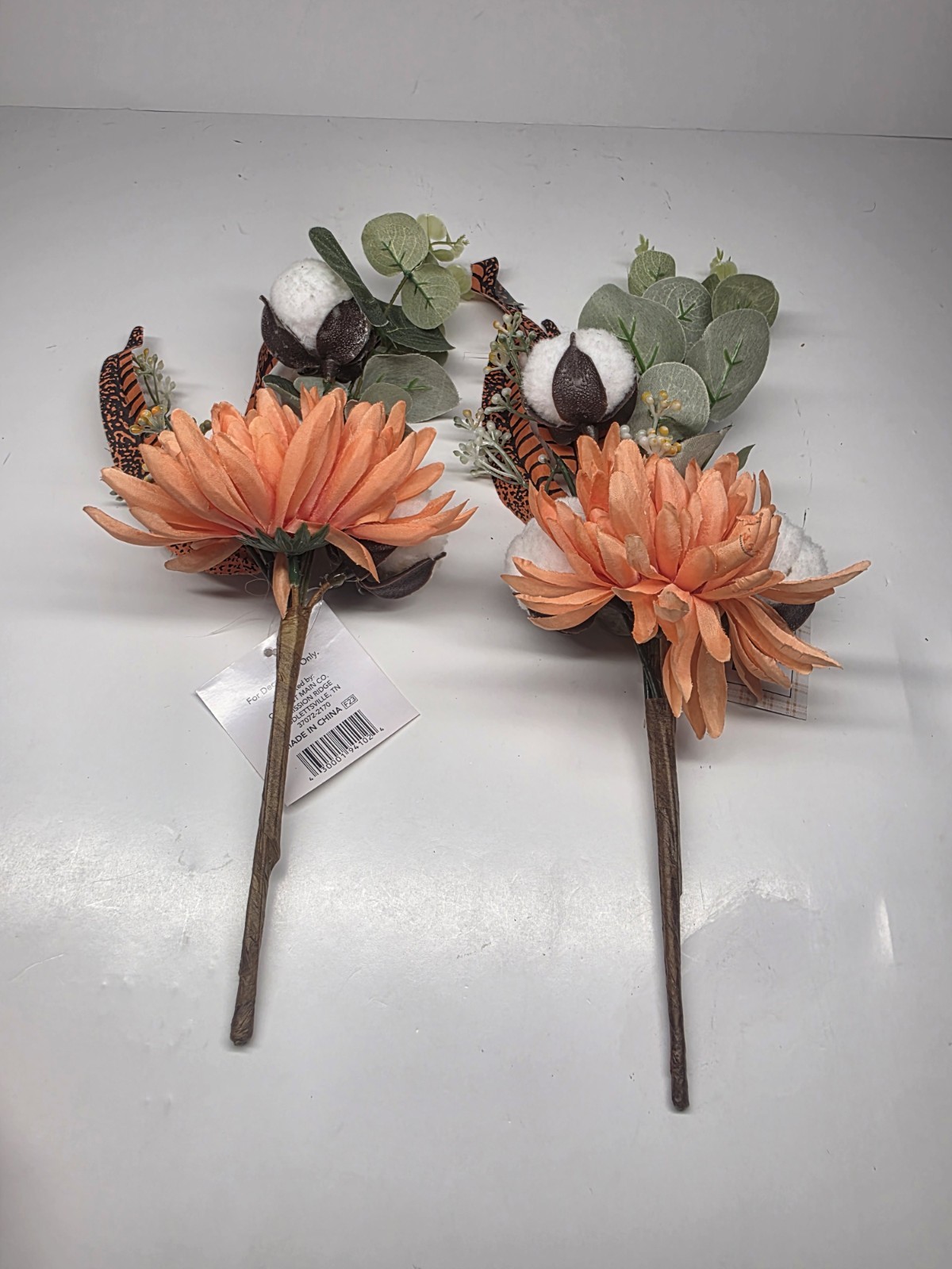 Artificial Flower Picks Floral Stems with Leaves And Cotton Ball