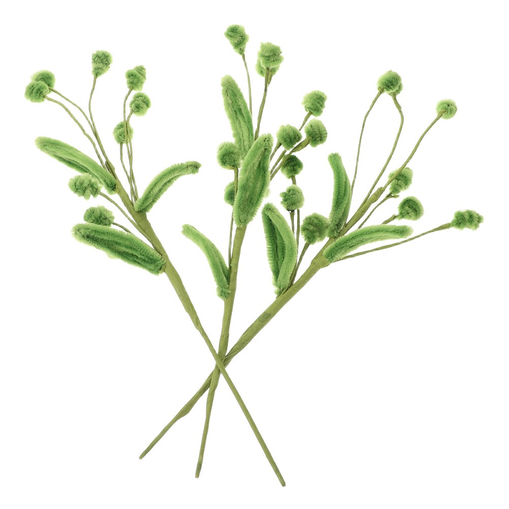 3 Units Vase Filler Pipe Cleaners Green Fake Leaf Picks for Filling Craft Decor
