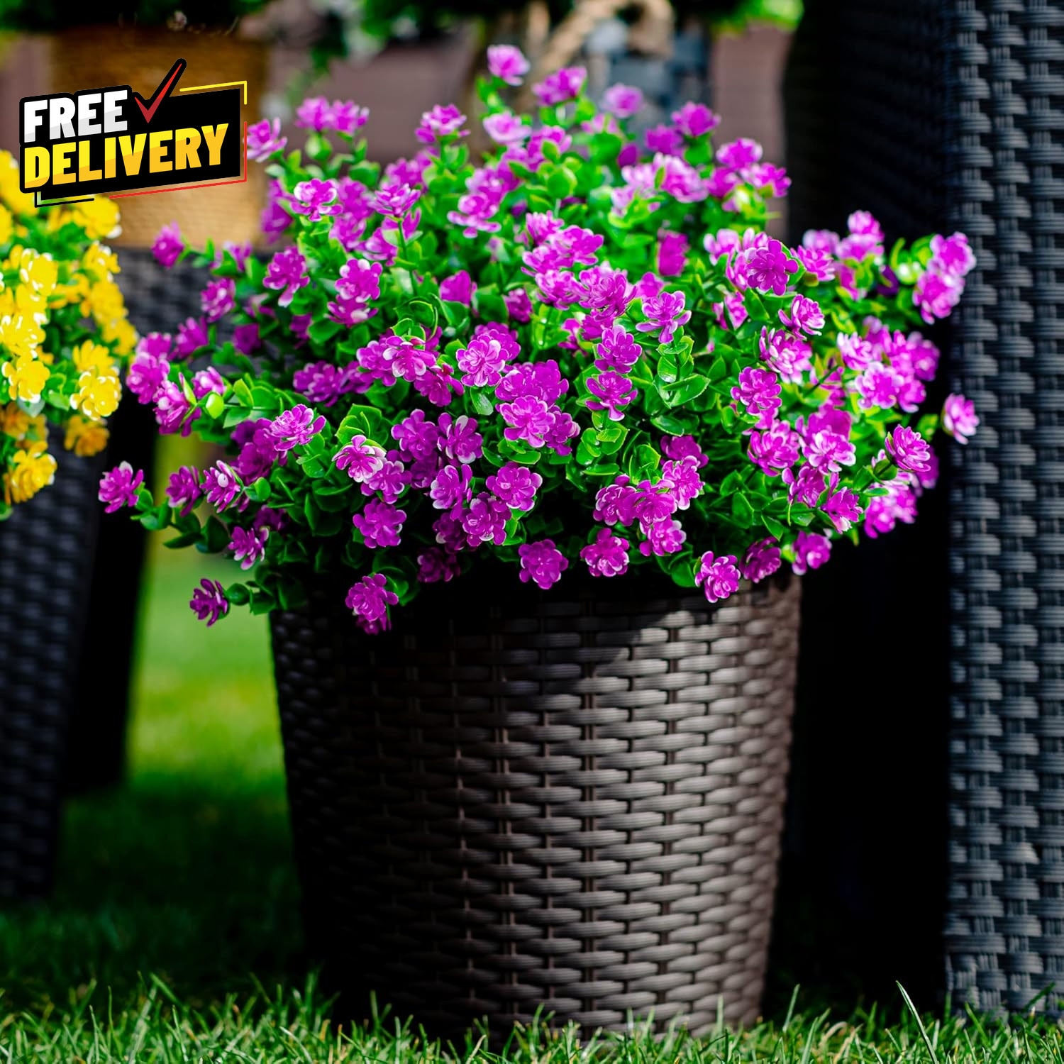 Artificial Flowers for Outdoors UV Resistant 12 PCS Bundles Faux Fake Outdoor..
